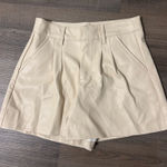 Forever 21 Cream Leather Shorts Photo 0