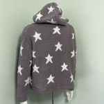 Revolve x Maronie Sweatshirt Oversized Lounge Star Fleece Gray and White Medium Photo 4