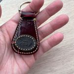 Dooney & Bourke Vintage Croc All Weather Leather Key Fob Keychain Ring Brown Red Photo 6