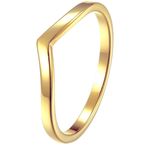 Boutique 14k Gold Filled S925 V Shaped Curve Band Ring, Size 6 Photo 10