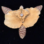 Joan Rivers  Vintage Yellow Orchid Brooch Photo 0