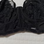 Cacique  42DDD Unlined Balconette Bra Underwire Black Lace & Mesh Velvet Accent Photo 1