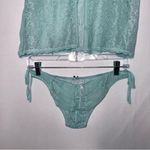 Victoria's Secret Vintage  Aqua Lace Mesh Panty Set Open Back Photo 7