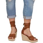 Torrid Suede Brown Lace-Up Espadrille Wedge Sandals Size 9WW Photo 1