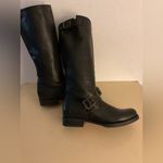 Frye women black leather Veronica tall knee high harness boots size 8.5 Photo 11