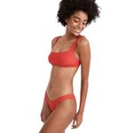 Madewell Second Wave Curved-Waist Bikini Bottom In Siberian Red Size L Photo 1