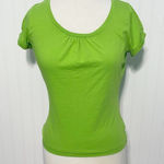 Lilly Pulitzer  Scoop Neck Puff Sleeve Tee T-Shirt Bright Green‎ XS Extra Small Photo 0
