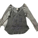 Harley Davidson Women's Large Gray/Purple Graphic Mesh Long Sleeve Y2K Crewneck Photo 0