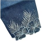 Desigual Boho Embroidered Crystal Embellished Straight Leg Jean US 4 New Photo 3