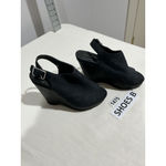 Calvin Klein Womans Naduna 6.5 M Black Faux Suede Open Toe Sling Back Sandal Photo 1