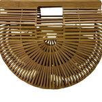 Ark Bag Tote Purse Clutch Natural Bamboo Wood Round Photo 0