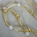 Boutique Gold Necklace with Pearl and Gold Beads Photo 3