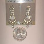 Elegant Vintage Silver Tone CZ Rhinestone Formal Designer Earrings Gold Photo 2