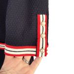 Talbots Textured Tipped Cotton Cardigan in Navy Blue Pearl Buttons Detail, 1X Photo 8