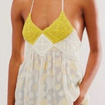 Free People  YellowBell Halter Tunic Top Yellow Combo Photo 0