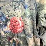 Christopher & Banks Top LP Map Floral Print Artsy Scoop Neck Travel Romantic Y2K Photo 2