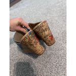 b.o.c Women's Blue Leather Cork Floral Wedge Heel Sandals Slides Size 9 Photo 3