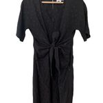 & Other Stories Black Sheath Tie Waist Mini Dress Photo 3