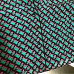 Diane Von Furstenberg DVF Chain Print Silk Cropped Short Sleeve V-Neck Top Button Front Boxy Pajama L Photo 10