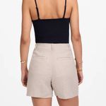 Madewell Pintucked Shorts in 100% Linen Oat Tan Beige High Rise NWT Size 6 Photo 10
