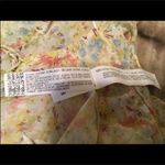 ZARA Yellow Floral Short Sleeve Lace Up Front Dainty Boho SemiSheer Blouse S NWT Photo 7