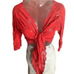 Victoria's Secret Vintage y2k  2001 Holiday Collection Lace Wrap Top Red Size M Photo 7