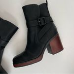 Kork-Ease Korks Boots Marci Bootie Block Heel Square Toe Buckle Faux Leather Comfort Black Photo 6