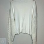 ZARA Knit Sweater Women’s Medium Oversized Off-white Cream Cable Knit Sleeve Photo 2