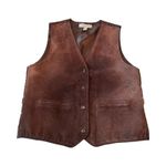 Marsh Landing VTG 90s  Womens Brown Suede Leather Western‎ Button Front Vest Photo 0