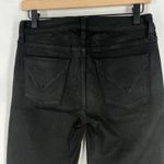 Hudson Jeans Hudson Nico Straight Jeans Women 27 Coated Black Denim Stretch Mid Rise Slit Hem Photo 6