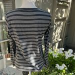 Marine layer  Charcoal and White Striped Long Sleeve Tee Photo 1