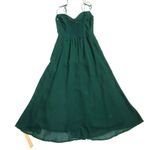 Reformation NWT Juliette Midi in Emerald Green Side Slit Tie Straps Tank Dress 2 Photo 4