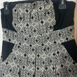 Rhapsody  Geometric Bohemian Mini Dress Size L Smocked Boho Chic Photo 1