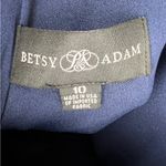 Betsy and Adam Sz. 10 Navy Blue Stretch Satin Lined Long Sleeve Form Fitti… Photo 13