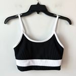 Beach Riot ‎ Eva Colorblock Rib Bikini Top S Black White Photo 2