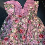 For Love & Lemons Luna Pink Floral Embroidered Tulle A-Line Mini Dress Size Medium Photo 3