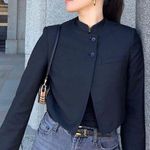 ZARA blazer cropped suit jacket black casual business Photo 8