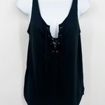 Abercrombie & Fitch  A & F Essentials Black Lace V Neck Tank Top Size Medium Photo 0