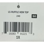 Falls Creek New Ruffle Hem Top Scoop Neck Ombre Grey Size 1X Cotton Blend Photo 4