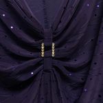 Jaclyn Smith  2X Purple Sequin Long Sleeve VNeck Blouse Work Office Casual Boho Photo 4