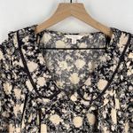 LC Lauren Conrad  Womens Size L Black‎ Floral Ruffle Chiffon Collared Shirt Dress Photo 2