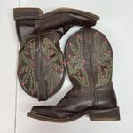 Nocona Size 7 B Boots Hero Tori Desert Leather Brown Embroidered Blooming Cactus Photo 2