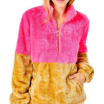 Lilly Pulitzer NWT  Keala Sherpa 1/2 Zip Popover Pink Pockets Size‎ XXL Photo 0
