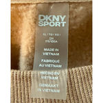 DKNY  Womens Fleece Pullover Top Size XL Tan Long Sleeve Warm Logo Bedazzled Photo 1