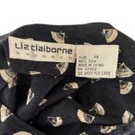 Liz Claiborne  Black Silk Vintage Midi Long Sleeve Dress Size 14 Photo 3