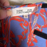Diane Von Furstenberg  Blue Red Silk Printed Long Sleeve Mini Dress size 10 Photo 4