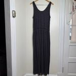 Gap Long Maxi Casual Dress Woman’s Size XL Geometric Diamond Print Navy Blue Photo 5