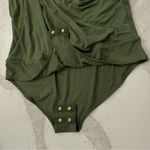 J.Crew NWT Drapey Wrap Front Cami Bodysuit Womens Large Green Minimalist Casual Photo 5