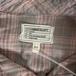 Current/Elliott CURRENT ELLIOTT Plaid Shirt The Prep School Fray Pink Taupe Tinsel Size 2 Photo 7