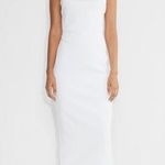 WHOIAM white bodycon strapless dress ribbed cuff top Size 6 Photo 0